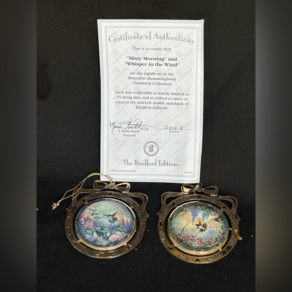 🖤SET of 14 Bradford Edition
Lena Liu Hummingbirds
Ornament Gold Porcelain 1997